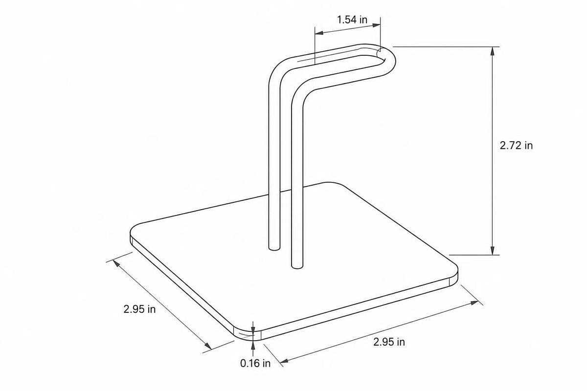 Magnetic paper towel holder support dimensions diagram