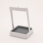 Rear three-quarter view of white multifunctional kitchen countertop stand